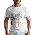 thumbnail image 1 of Camisetas para hombre, camiseta negra de algodón con cuello redondo y diseño de árbol de corazones, manga corta para hombre, San Valentín, corazones, te amo., 1 of 8