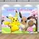 thumbnail image 2 of Fondo de fotografía para fiesta de cumpleaños de niña, princesa, recién nacida, Pikachu y Eevee, pancarta de monstruo de bolsillo, 2 of 4