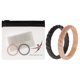 thumbnail image 1 of Juego de anillos trenzados apilables de boda de silicona - Rosa-Negro de ROQ para mujer - Anillo de 2 x 8 mm, 1 of 2