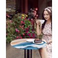 thumbnail image 4 of nqOlkjepod Blue Coastal Round Tablecloth, Fitted Table Cover with Elastic for 36"-44" Round Tables, Summer Beach Waves Nautical Oil Painted Table Cloth Outdoor Dinning Party Waterproof Tablecloths, 4 of 6