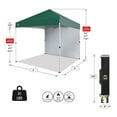 thumbnail image 3 of CROWN SHADES 8x8 Pop Up Canopy with 1 Side Wall One Push Setup Easy Outdoor Sun Shade for Events Parties Camping Forest Green, 3 of 6