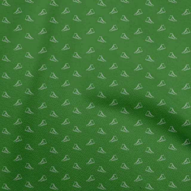 oneOone Rayon Green Fabric Shoes Sewing Craft Projects Fabric Prints By Yard 56 Inch Wide