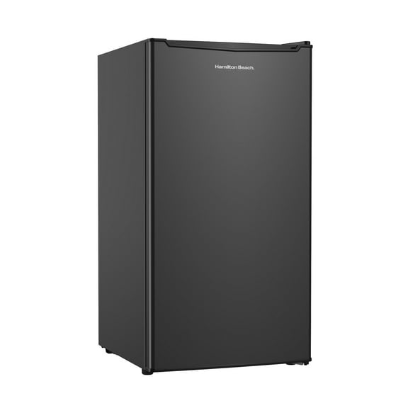Hamilton Beach 3.3 Cu.Ft Mini Fridge with Freezer, Compact Refrigerator, Single Door, Energy Star, Reversible Door, Black