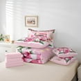 thumbnail image 6 of jejeloiu Lovely Xmas Snowman 7pcs Bedding Comforter Set,Merry Christmas Gifts Queen Bedding Sets,Pink White Green Queen Sheet Sets For Girls,Microfiber Bedroom Decor Reversible, 6 of 8