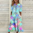 thumbnail image 2 of DEBGFS Robes d'Été pour Femmes Boutonnées avec Poches Grande Taille Bohème Décontractée Longue Robe Maxi Imprimé Floral Manches Courtes Col en V Longueur sous le Genou Évasée Ligne A Maison Ample Robes Soleil,10#camouflage,S, 2 of 5