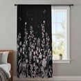 thumbnail image 4 of Black Botanical Sheer Curtains 63 Inches Long, Dragonfly Flower Leaf Retro Style Light Filering Curtains, Breathable Simi Curtain Privacy Drapes for Living Room Bedroom Lightweight Window Treatment, 4 of 9