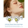 thumbnail image 5 of U7 Infinity Stud Earrings with Heart Birthstone August Peridot Earrings for Women Sterling Silver Eternity Love Infinity Jewelry Birthday Mother's Day Gift for Mom Daughter, 5 of 9