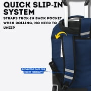 J World Lash Laptop Rolling Backpack (19 inch), Navy/Green