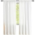 thumbnail image 1 of czcpp-Privacy White Sheer Curtains That Let Light in, Rod Pocket Semi Sheer Privacy Curtains 95 inch Length 2 panels, Soft Velvet Opaque Privacy Draps for Windows Living Room Bedroom French Doors (52, 1 of 4