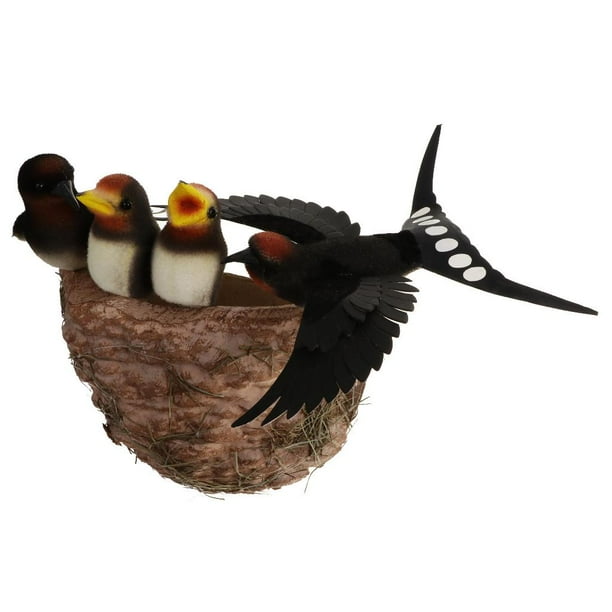 Nido de Pascua, decoración de Pascua, nido de pájaro, figura decorativa para B: Familia de pájaros