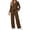 Dark Coffee, variant on Fantaslook Fall Fashion Two Piece Lounge Sets for Women Henley V Neck Vacation Travel Outfit Casual Wide Leg Pants Matching Sets Women Clothing