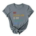 thumbnail image 4 of LYXSSBYX Womens T Shirts Graphic Tees Trendy Women's Letter Printed Short Sleeved Casual Loose Top Short Sleeved Round Neck Top/shirt, 4 of 6