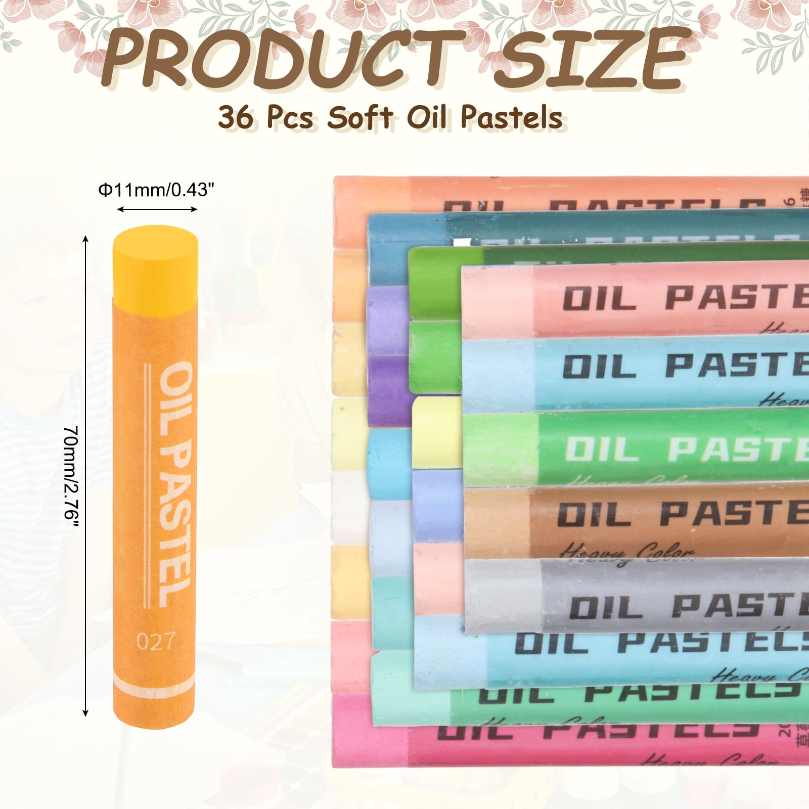 Uxcell Soft Oil Pastels, Oil Pastel Crayons Vibrant Color Blendable Art Supplies for Painting Drawing Blending Painting Artists Beginners Professional(Dark Yellow, Pack of 36)