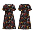 thumbnail image 3 of Bixox Robe d'Été à Manches Courtes pour Femmes Robe Ample Longueur Genou avec Poches-Camion Monstre, 3 of 7