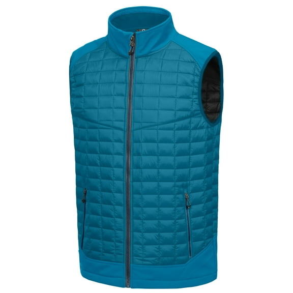 Little Donkey Andy Men’s Lightweight Puffer Vest, Warm Outdoor Sleeveless Jacket for Hiking Travel Running Bright Blue XXL