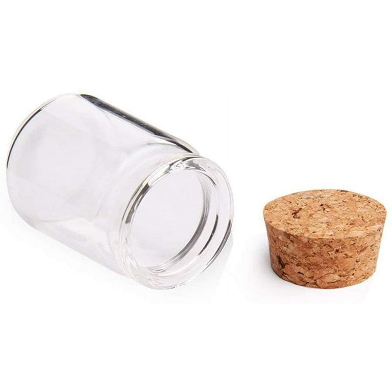 Set Of 6 Mini Jars Small Glass Bottles With Cork Stopper (30Ml