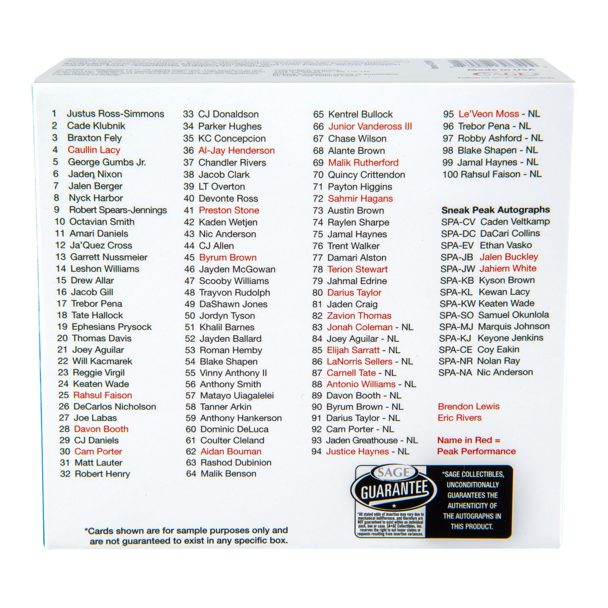 2026 Sage Low Series Football Mega Box