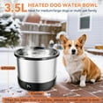 thumbnail image 3 of 3.5L Heated Water Bowl, Stainless Steel Heated Dog Bowl with Digital Display and Adjustable Temperature, Heated Outdoor Pet Water Bowl Provides Warm Water for Dogs, 3 of 17