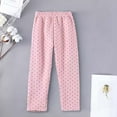 thumbnail image 4 of YMNXA Big Kids Girls Leggings Elastic Waist Polka Dot Soft Stretch Plush Lined Thickened Thermal Tights For Casual Daily Wear Pink 8-9 Years, 4 of 5