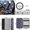thumbnail image 5 of KUIFORTI Blooming Flowers Automotive Seat Cover 6 Pieces with Auto Center Console Armrest Pad Steering Wheel Cover Auto Seat Belt Cover Full Protection for Cars SUV Sedans, 5 of 6