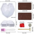 thumbnail image 4 of Juego de moldes de silicona con forma de corazón para el día de San Valentín, moldes de chocolate con forma de corazón rompible de 2 piezas, 11 Feliz Sencillez, 4 of 5