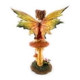 thumbnail image 3 of Ain’t It Nice Fairy Figurine Orange with Clear Wings and Patterned Socks Enjoying Nature Surrounded by Mushrooms Collectible Fairy Statue Fantasy Décor Sculpture, 6.5(L) X 3.5(W) X 7.5(H) Inches, 3 of 6