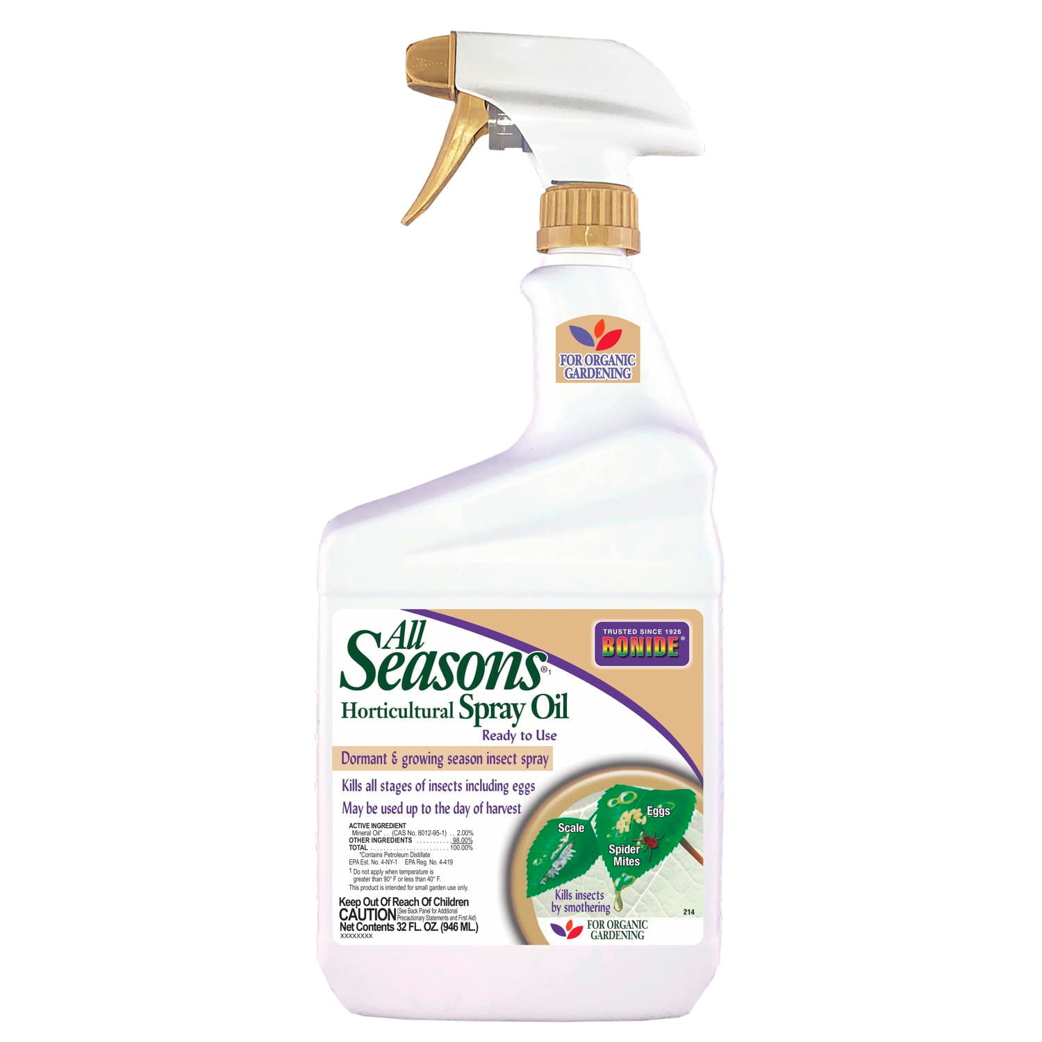 Bonide 214 1-Quart Spray Bottle of All Seasons Horticultural Spray Oil - Quantity of 2
