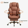 thumbnail image 6 of WXJHL Executive Office Chair PU Leather Comfortable Computer Gaming Chairs with Foot Rest Adjustable Height Desk Chair High Back Reclining Office Chair with Wheels（Brown）, 6 of 6