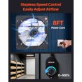thumbnail image 5 of VEVOR 18 inch Shutter Exhaust Fan, Wall Mounted Attic Vent Fan with Variable Speed Controller, 2200 CFM, AC Motor, Heavy-duty Steel, Low Noise for Shed, Garage, Greenhouse Ventilation Cooling, 5 of 9