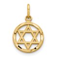 thumbnail image 1 of Charme Étoile de David Poli Solide en Or Jaune 14K, 1 of 2