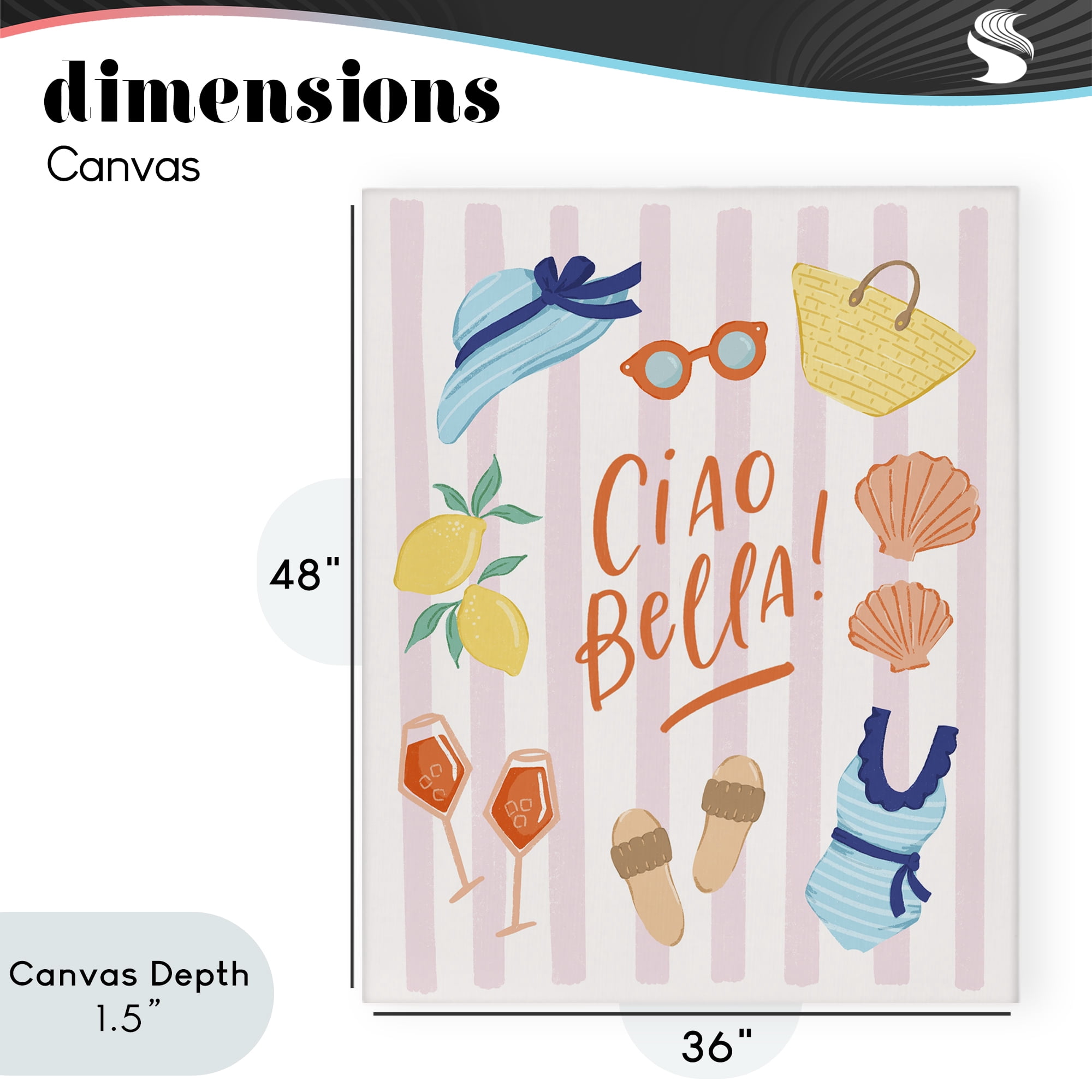 Stupell Industries Summer Ciao Bella Canvas Wall Art, design by Sandra Picco
