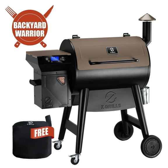 Z GRILLS 697 sq.in. 8-in-1 Wood Pellet Grill & Smoker with PID V3.0 Controller, LCD Screen, Meat Probes and Rain Cover, Bronze