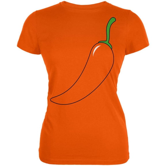 Halloween Chili Pepper Costume of Cinco de Mayo Juniors Soft T Shirt Orange MD