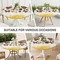 thumbnail image 7 of White Butterfly Flower Dot Pattern Round Fitted Tablecloth with Elastic Edge,Dining Table Cover Waterproof,Outdoor Round Tablecloth for Camping,Dining,Indoor and Outdoor, 7 of 7