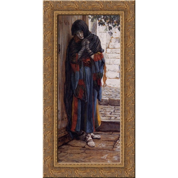 The Repentant Magdalene 24x14 Gold Ornate Wood Framed Canvas Art by James Tissot