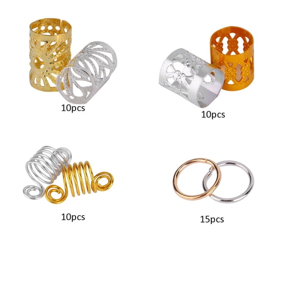 90pcs Hair Clips Rings Hair Braid Rings Dreadlock Hair Clips Hair Extension Ring Fashion Shows Photo Exhibitions Weddings