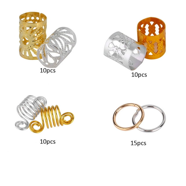 90pcs Hair Clips Rings Hair Braid Rings Dreadlock Hair Clips Hair Extension Ring Fashion Shows Photo Exhibitions Weddings