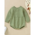 thumbnail image 2 of Bagilaanoe Newborn Baby Girl Boys Knitted Romper Sweater Long Sleeve Bodysuits Solid Color Pullover 3M 6M 12M 18M Infant Warm Jumpers Tops Fall Loose Knitwear, 2 of 6