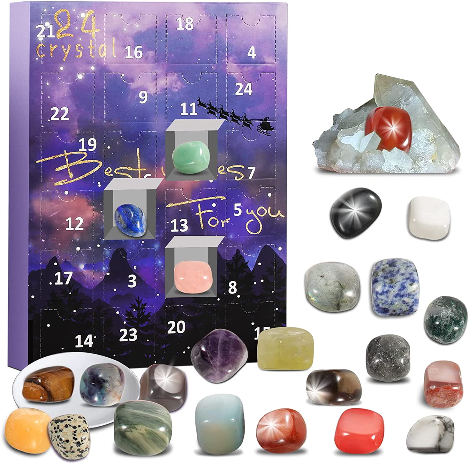 MKING Advent Calendar 2022 Rocks 24 Days Natural Crystal Gemstone Stone  Minerals & Fossils Christmas Countdown Calendar Rock Collection for Kids  2022 Advent Calendar for Birthday Xmas Girls Boys - Walmart.com