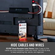 VELCRO Brand Cable Sleeve | Cord Management Mounts on Walls, Desk or Entertainment Center | Removable Adhesive is Damage Free | 8in Black, 2pk, 8in - 2Pk