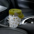 thumbnail image 5 of 30 oz Leakproof Insulated Tumbler with Straw & Lid - Stainless Steel Vacuum Travel Mug, Water Bottle with Floral Design (Watercolor Bouquet), 5 of 6