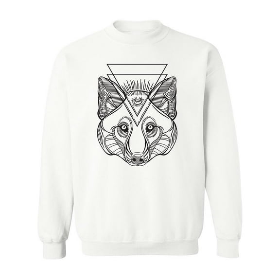 Line Fox Head Sweatshirt Men -Image by Shutterstock, Male 5X-Large
