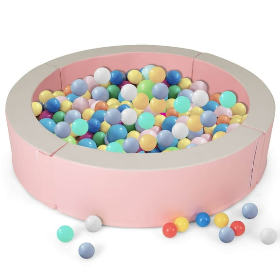 Infans 44.5" x 10" Baby Ball Pit Detachable Foam Ball Pit with 50 Colorful Ocean Balls