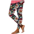 thumbnail image 2 of Jsaierl Christmas Leggings for Women 2024 Santa High Waisted Yoga Pants Trendy Plaid Printed Casual Workout Holiday Leggings, 2 of 5