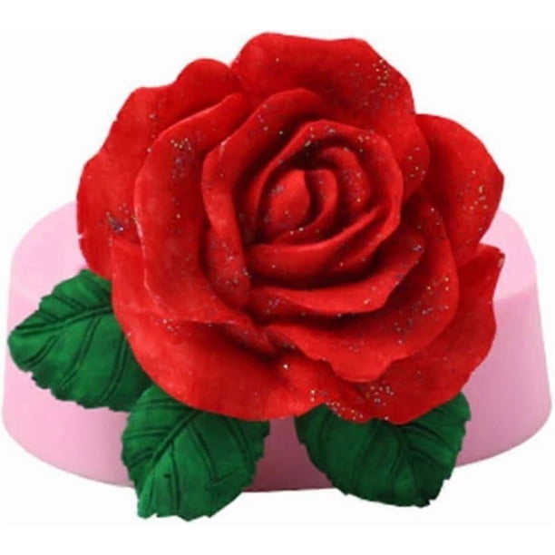 3D Big Rose Flower Cake Mold Silicone Fondant Chocolate Mould Baking Decorating, Resistant Low and High Temperature, Easy to Use and Clean Gessppo