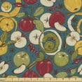 thumbnail image 1 of Fruit Sofa Upholstery Fabric by the Yard, Botanical Illustration of Sliced and Whole Apples Spices Berries, Decorative Fabric for DIY and Home Accents, Petrol Blue and Multicolor by Ambesonne, 1 of 5