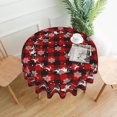 thumbnail image 5 of Christmas Round Tablecloth 60 Inch, Reindeer Snowflake Tablecloth Buffalo Plaid Table Cloth, Christmas Outdoor Indoor Table Cover for Christmas Party Decoration, 5 of 6