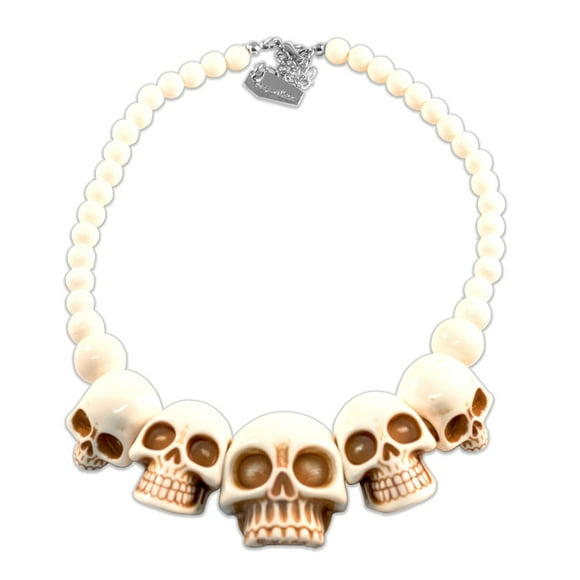 kreepsville 666 Skull Collection Necklace in White