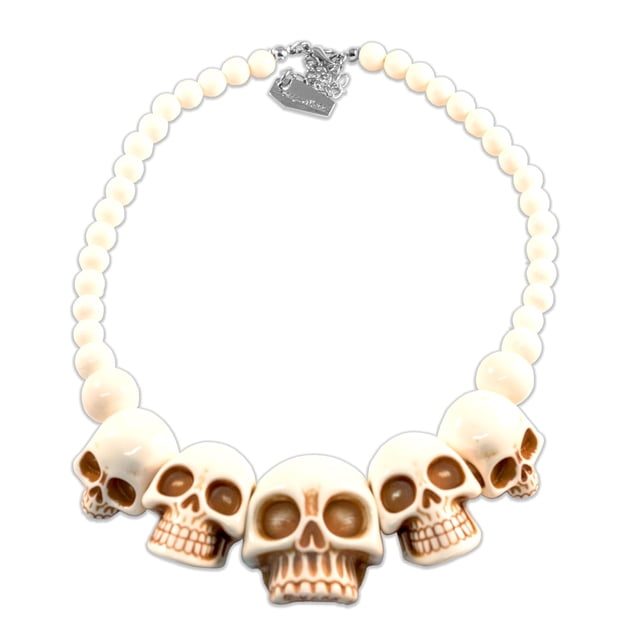 kreepsville 666 Skull Collection Necklace in White