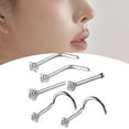 thumbnail image 6 of 6Pcs Corkscrew Nose Rings Piercing Jewelry Nose Studs for Men Family Friends Argent, 6 of 9